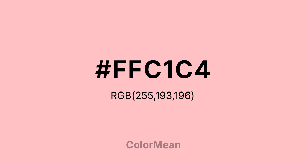 Color swatch image showing #FFC1C4 with RGB(255,193,196) values
