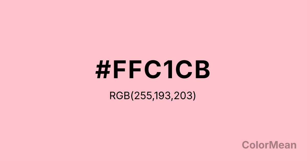 Color swatch image showing #FFC1CB with RGB(255,193,203) values