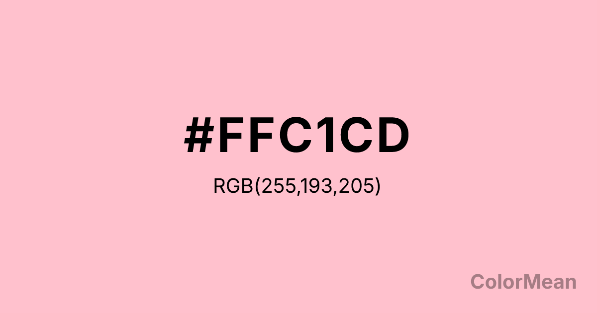 Color swatch image showing #FFC1CD with RGB(255,193,205) values