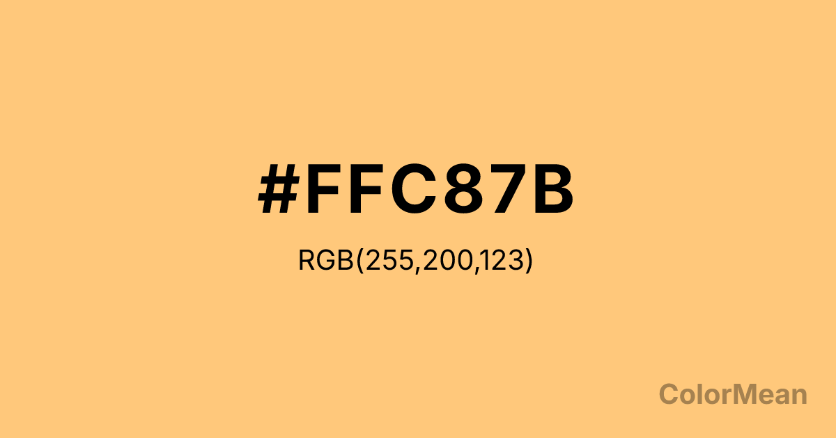 Color swatch image showing #FFC87B with RGB(255,200,123) values