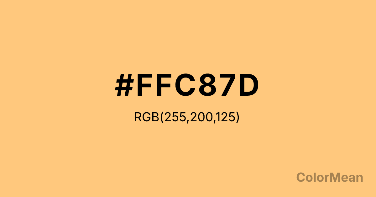 Color swatch image showing #FFC87D with RGB(255,200,125) values