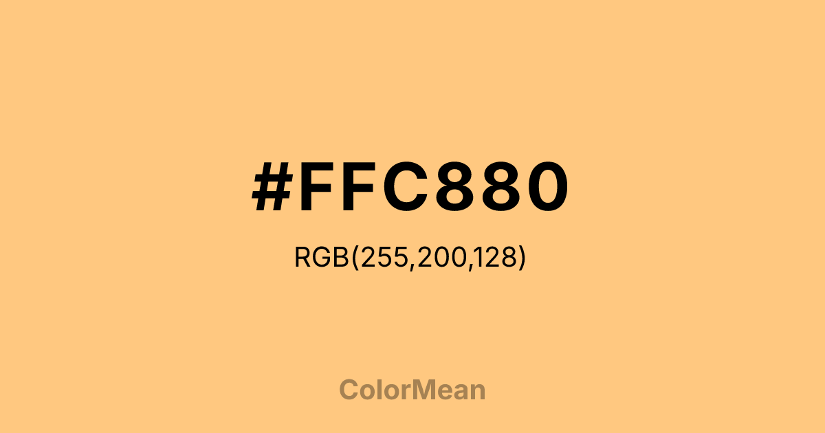 Color swatch image showing #FFC880 with RGB(255,200,128) values