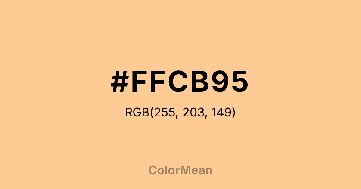 Color swatch image showing #FFCB95 with RGB(255,203,149) values
