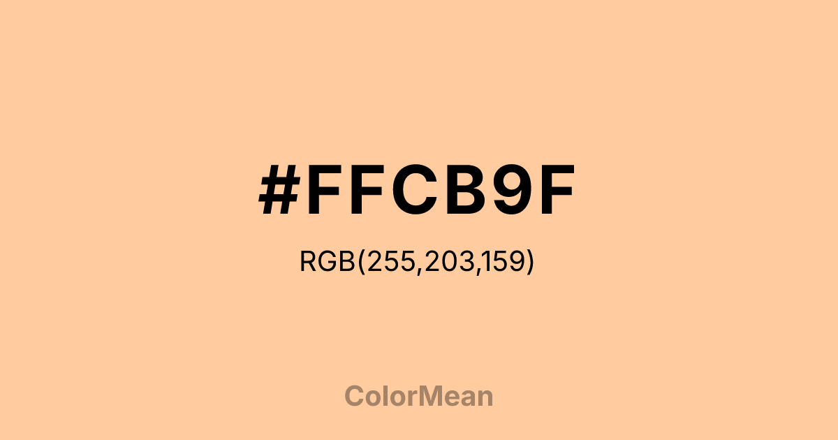 Color swatch image showing #FFCB9F with RGB(255,203,159) values