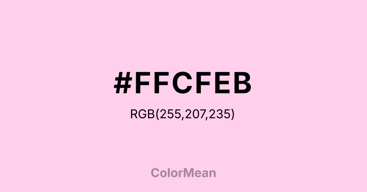 Color swatch image showing #FFCFEB with RGB(255,207,235) values