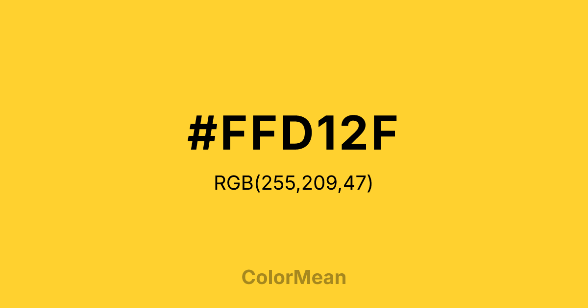 Color swatch image showing #FFD12F with RGB(255,209,47) values