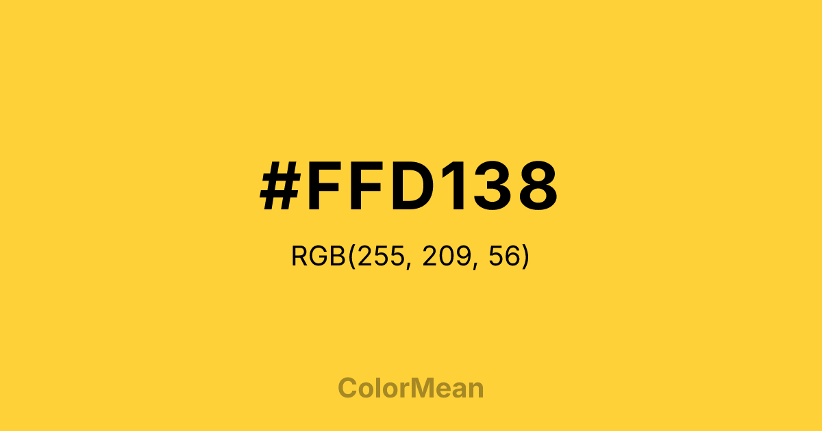 Color swatch image showing #FFD138 with RGB(255,209,56) values