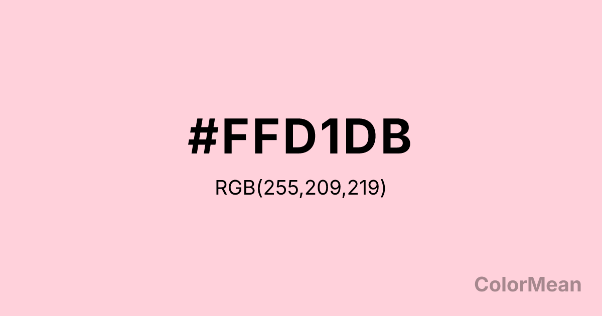 Color swatch image showing #FFD1DB with RGB(255,209,219) values