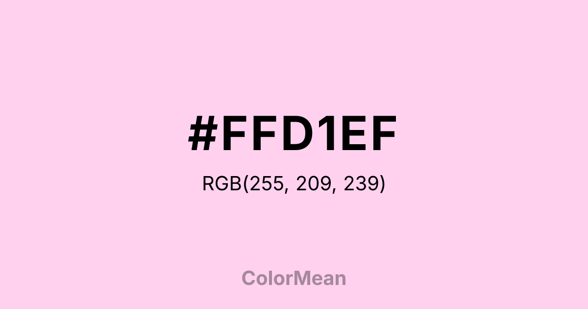 Color swatch image showing #FFD1EF with RGB(255,209,239) values