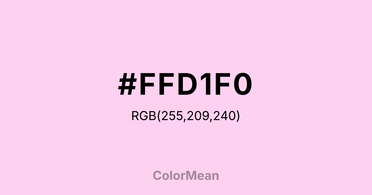 Color swatch image showing #FFD1F0 with RGB(255,209,240) values