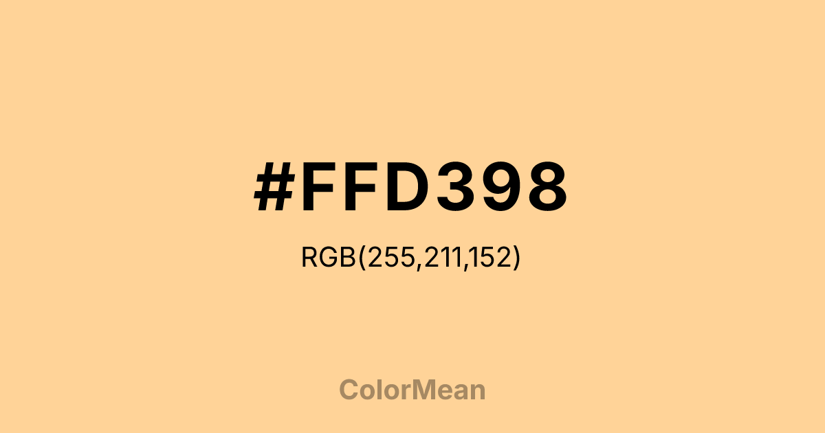 Color swatch image showing #FFD398 with RGB(255,211,152) values