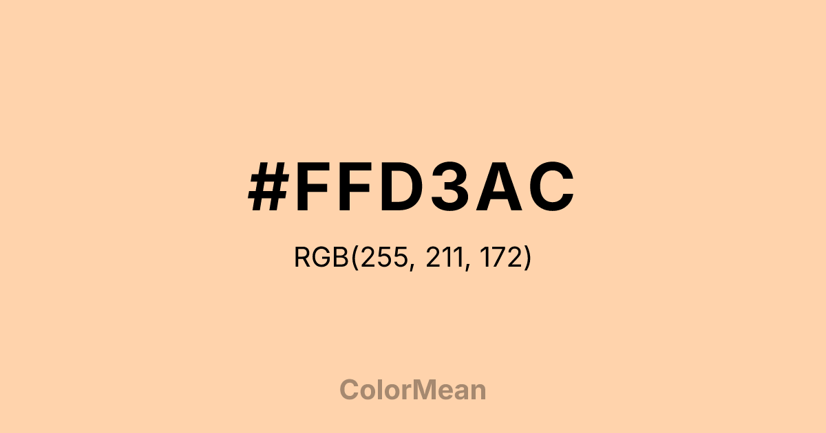 Color swatch image showing #FFD3AC with RGB(255,211,172) values