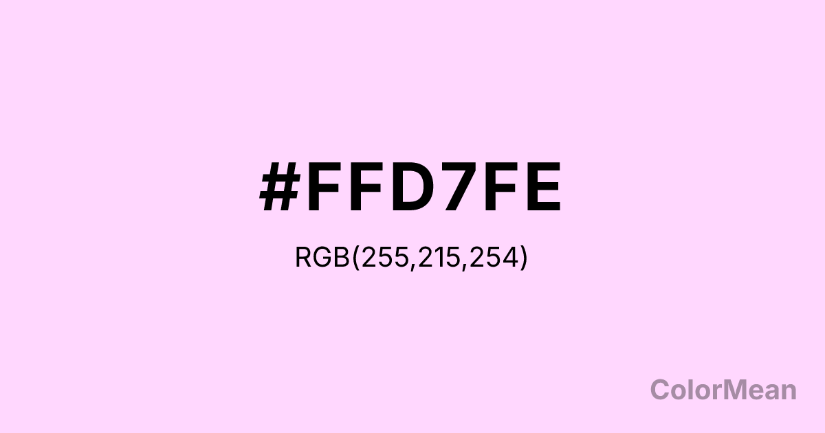 Color swatch image showing #FFD7FE with RGB(255,215,254) values