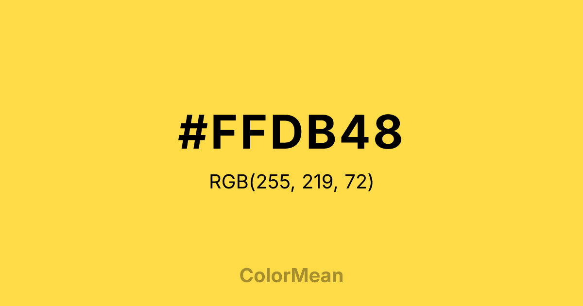 Color swatch image showing #FFDB48 with RGB(255,219,72) values