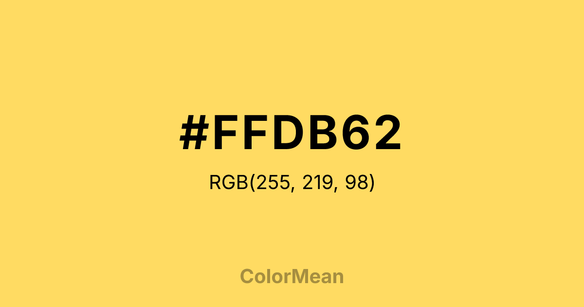 Color swatch image showing #FFDB62 with RGB(255,219,98) values