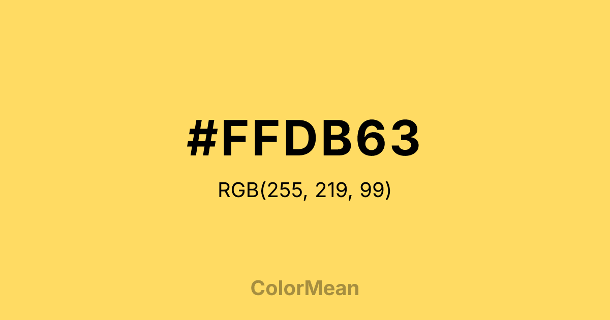 Color swatch image showing #FFDB63 with RGB(255,219,99) values