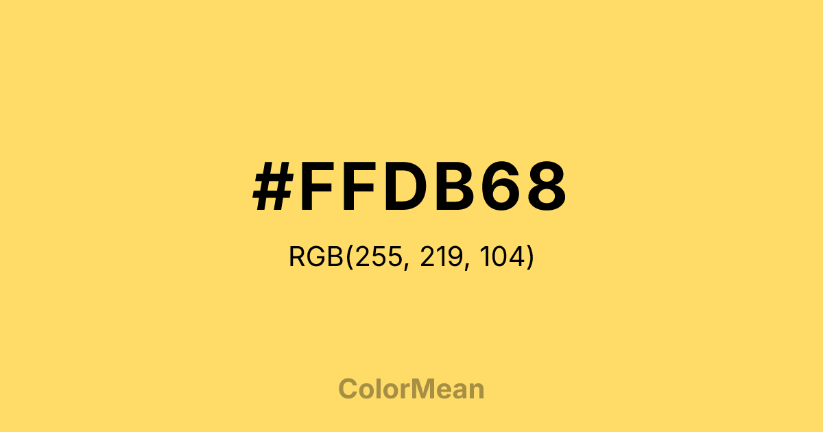 Color swatch image showing #FFDB68 with RGB(255,219,104) values