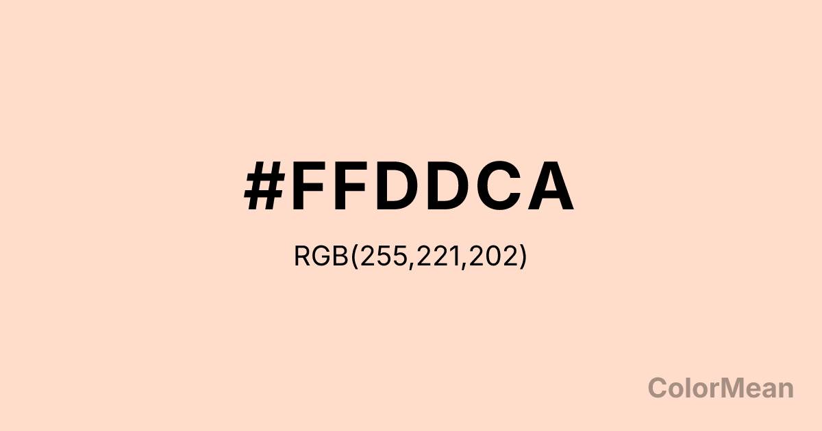 Color swatch image showing Unbleached Silk (#FFDDCA) with RGB(255,221,202) values