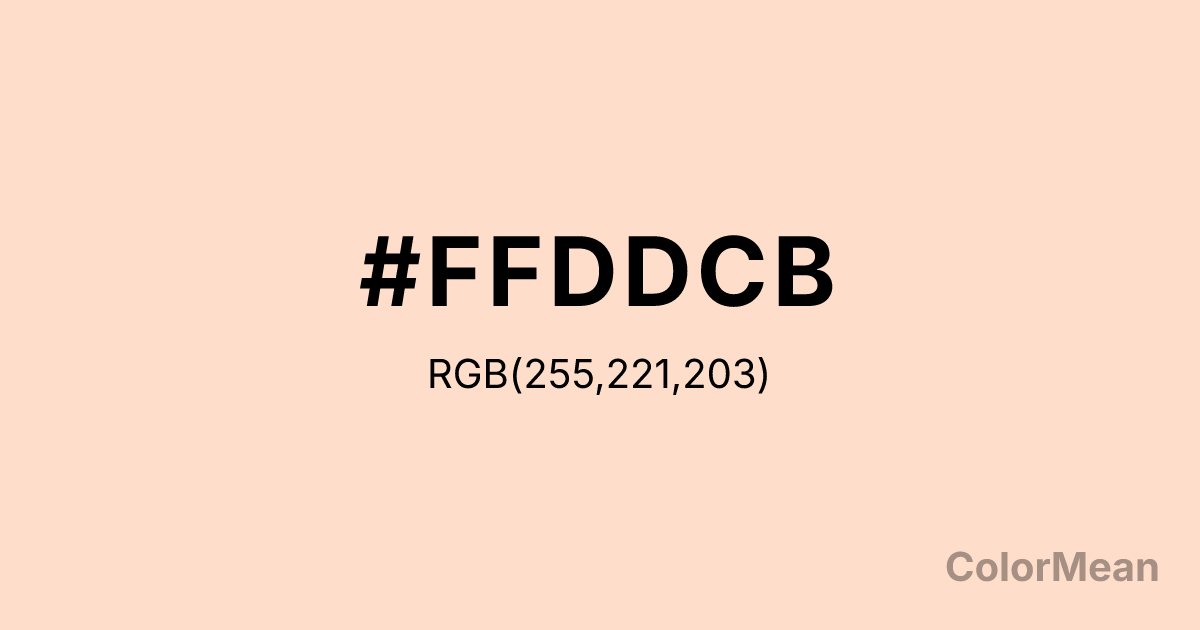 Color swatch image showing #FFDDCB with RGB(255,221,203) values