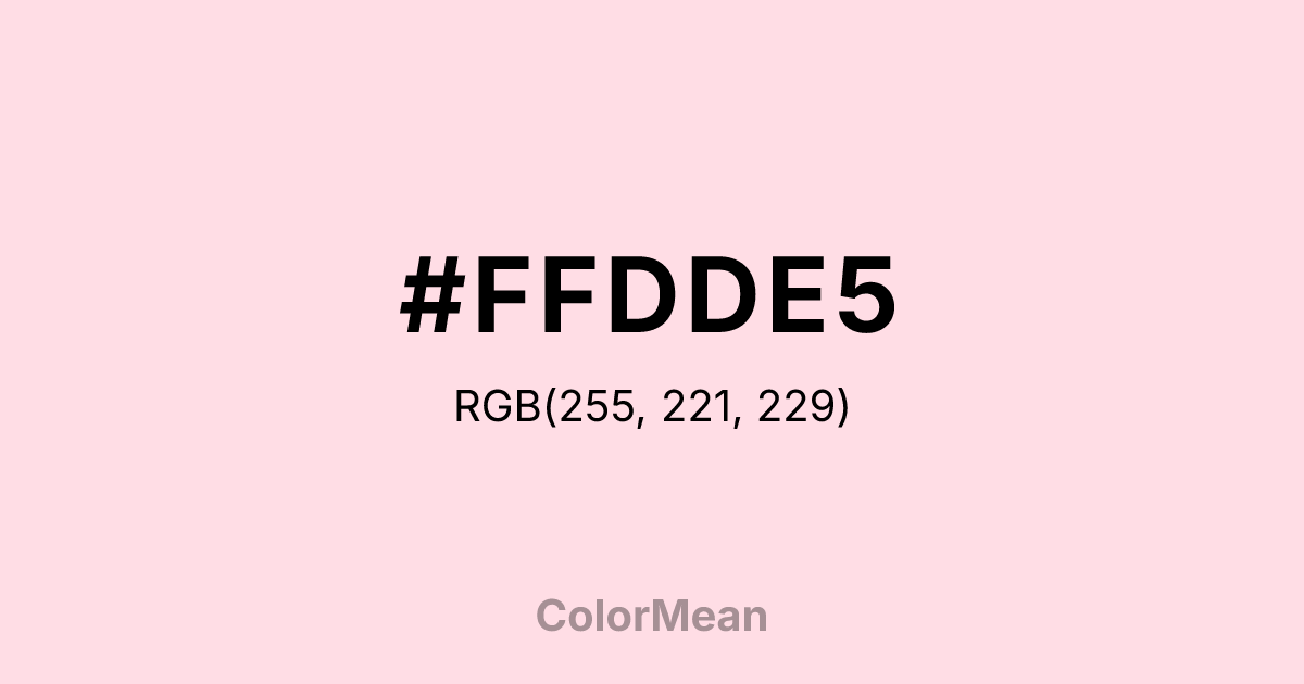 Color swatch image showing #FFDDE5 with RGB(255,221,229) values