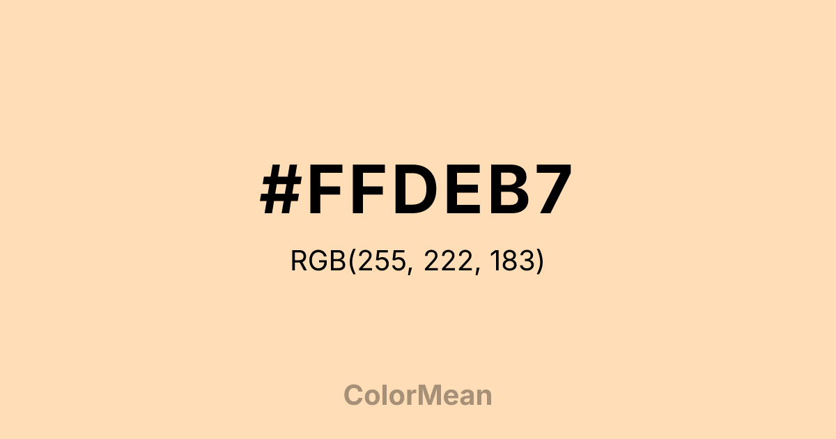 Color swatch image showing #FFDEB7 with RGB(255,222,183) values