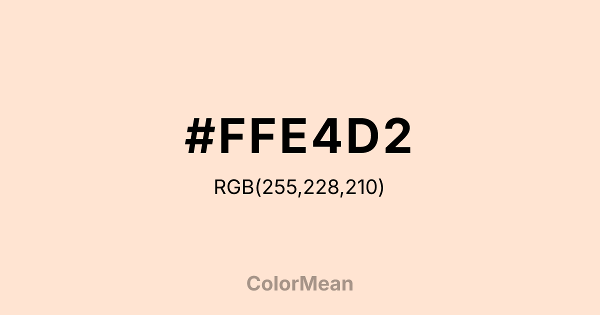 Color swatch image showing #FFE4D2 with RGB(255,228,210) values