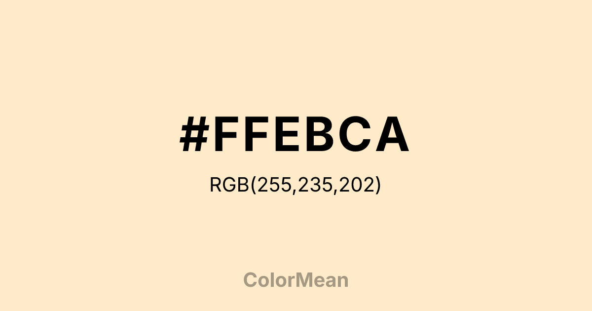 Color swatch image showing #FFEBCA with RGB(255,235,202) values