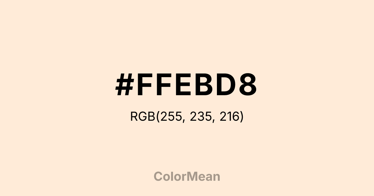 Color swatch image showing #FFEBD8 with RGB(255,235,216) values