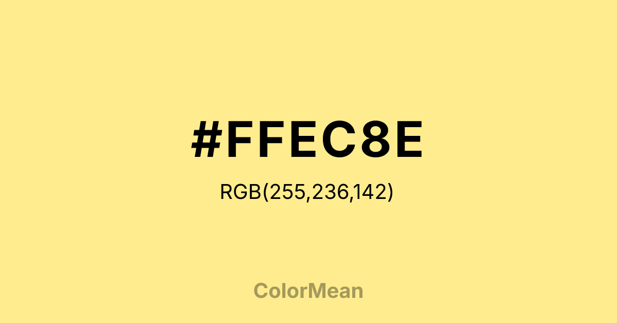 Color swatch image showing #FFEC8E with RGB(255,236,142) values