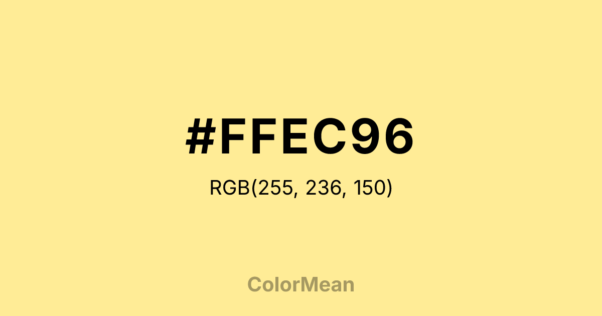 Color swatch image showing #FFEC96 with RGB(255,236,150) values
