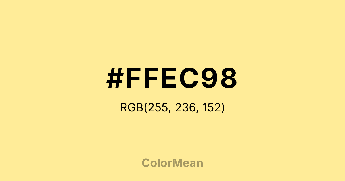 Color swatch image showing #FFEC98 with RGB(255,236,152) values