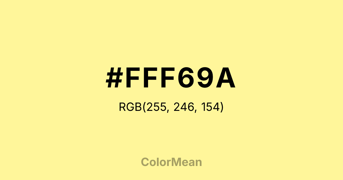 Color swatch image showing #FFF69A with RGB(255,246,154) values