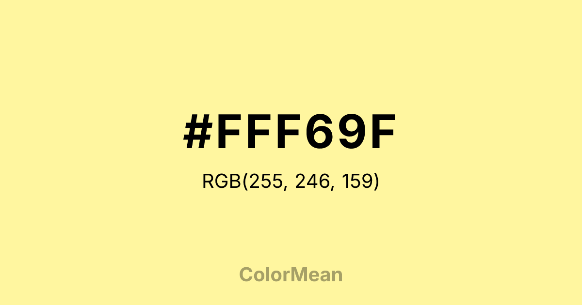 Color swatch image showing #FFF69F with RGB(255,246,159) values