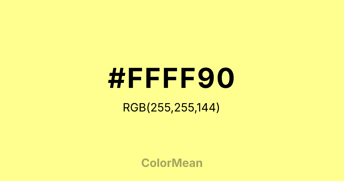 Color swatch image showing #FFFF90 with RGB(255,255,144) values
