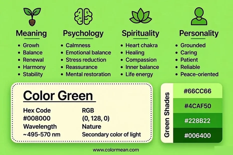 #008000-color-green-meaning-symbolism-psychology-spirituality-infographic